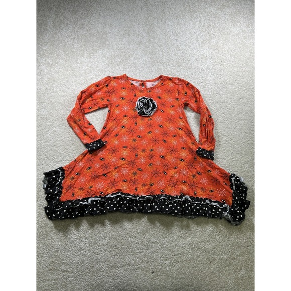 Jelly the Pug Dress Girls Size 10 Halloween Spider Web‎ Polka Dot Fall Party - Picture 1 of 11